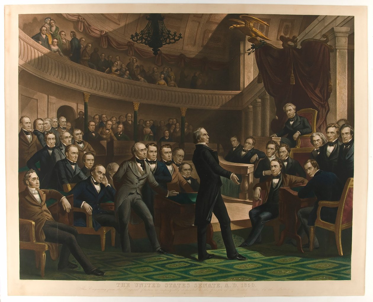 El Senado de los Estados Unidos, 1850 d.C., pub. c1855 de Peter Frederick Rothermel