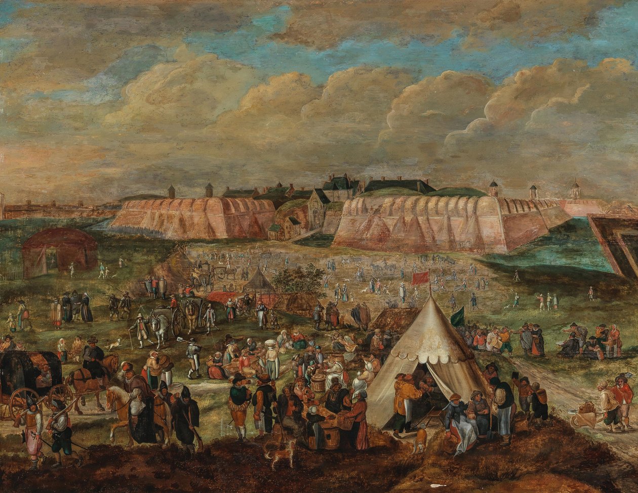 El asedio del Spanjaardenkasteel en Amberes de Peter Goetkind the Younger