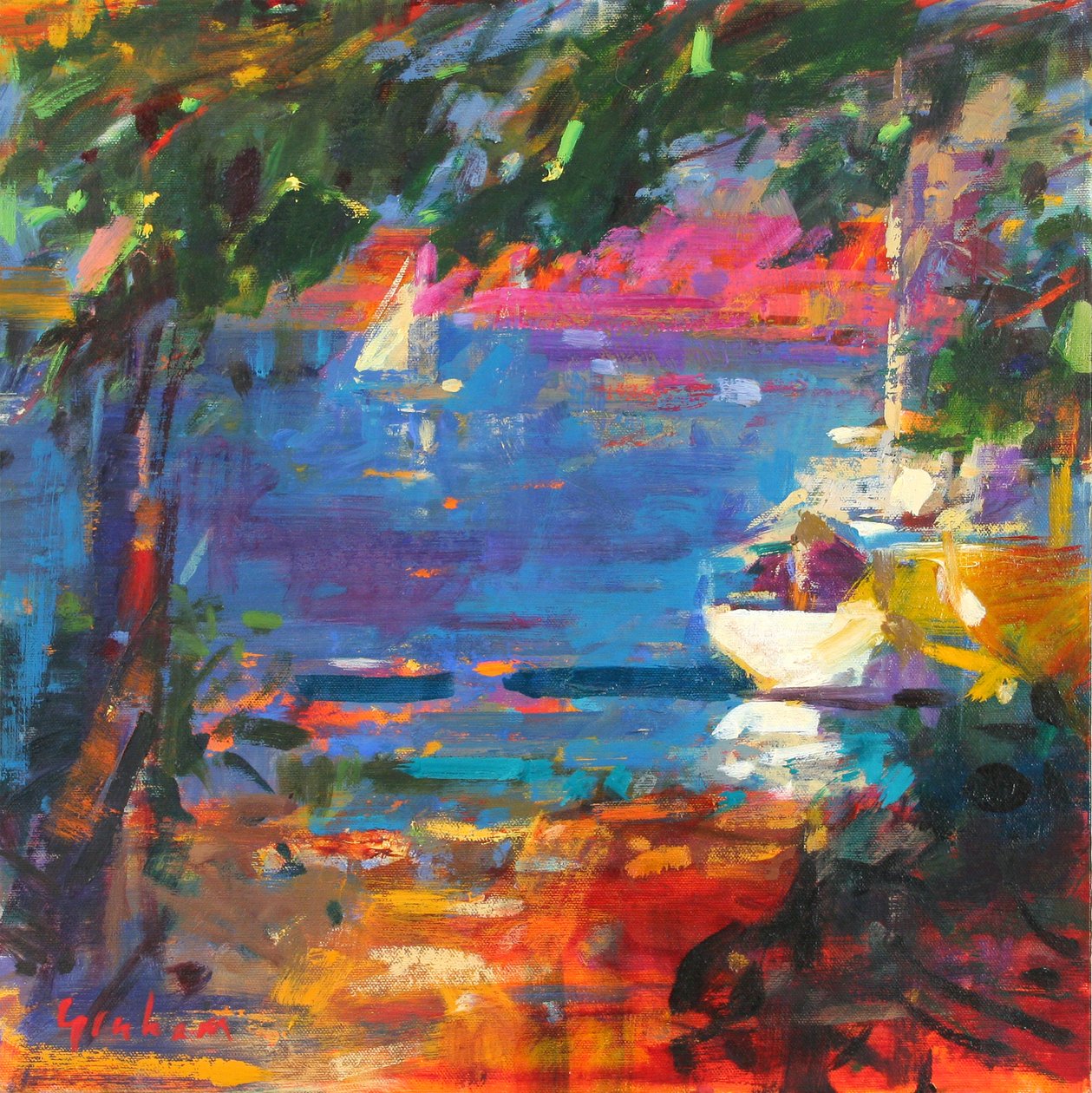 Edén Roc, 2017 (óleo sobre lienzo) de Peter Graham (Contemporary)