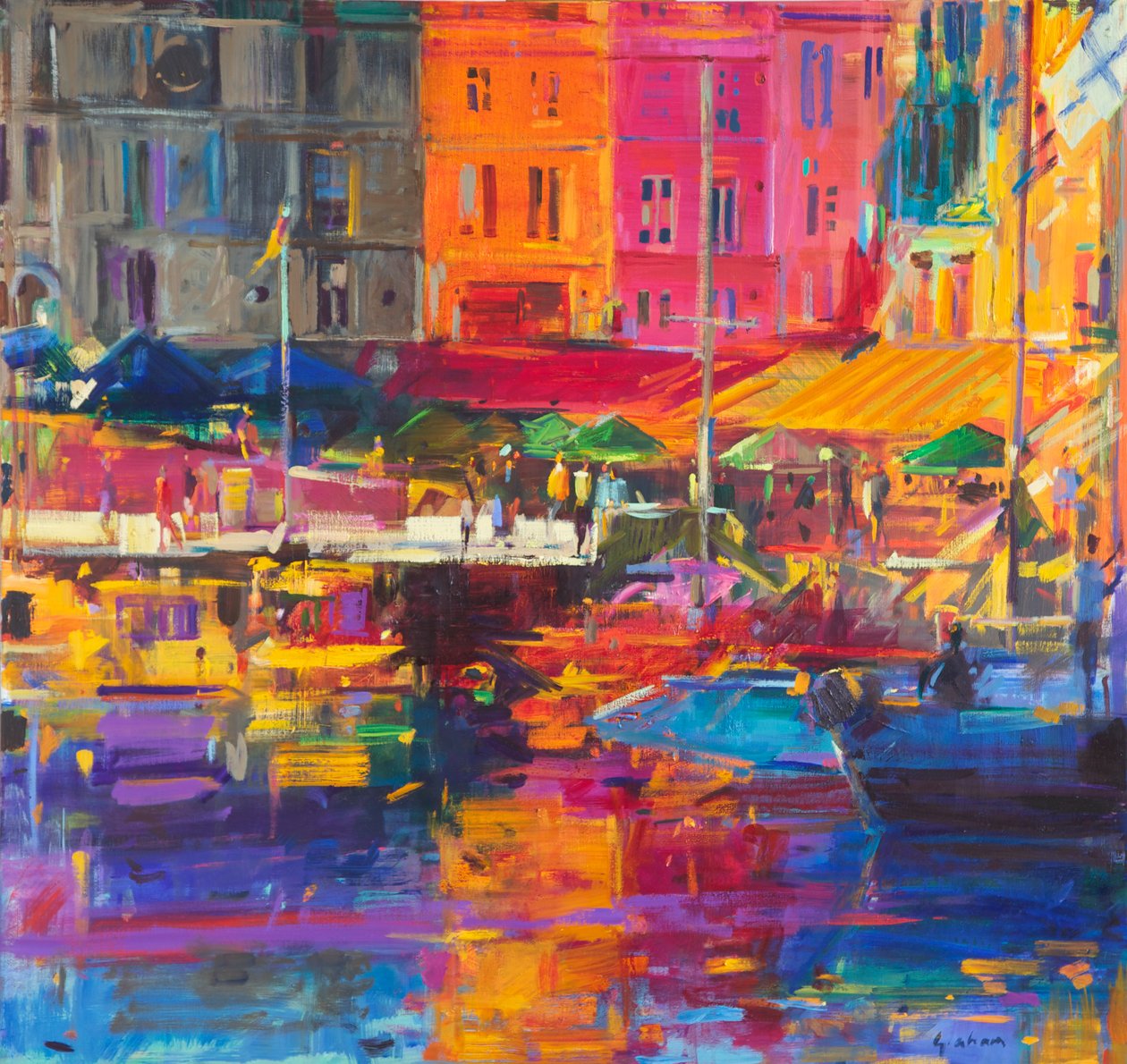 Puerto de Honfleur, 2011 de Peter Graham (Contemporary)