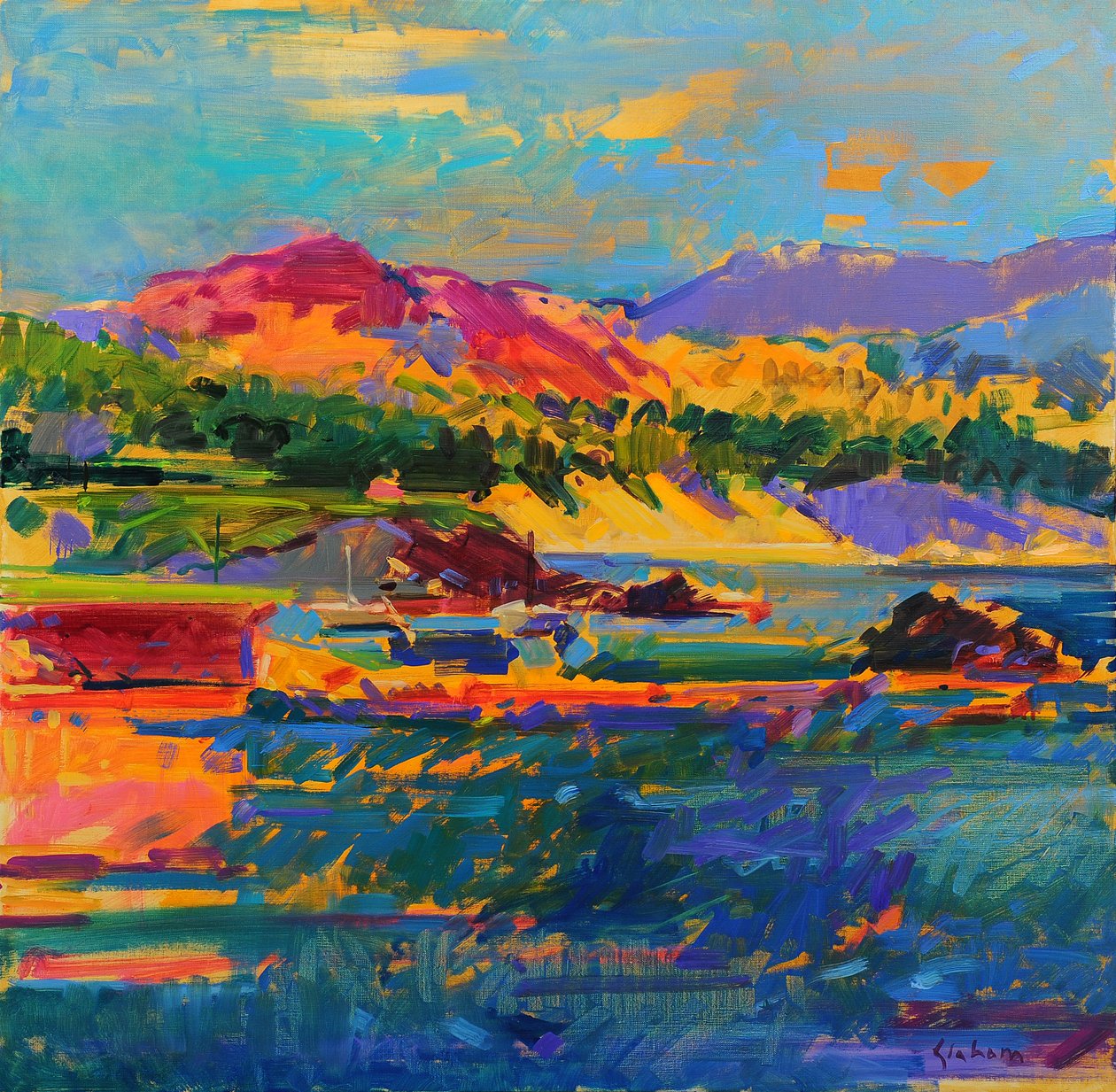 Playa de Pebble hacia Carmel de Peter Graham (Contemporary)