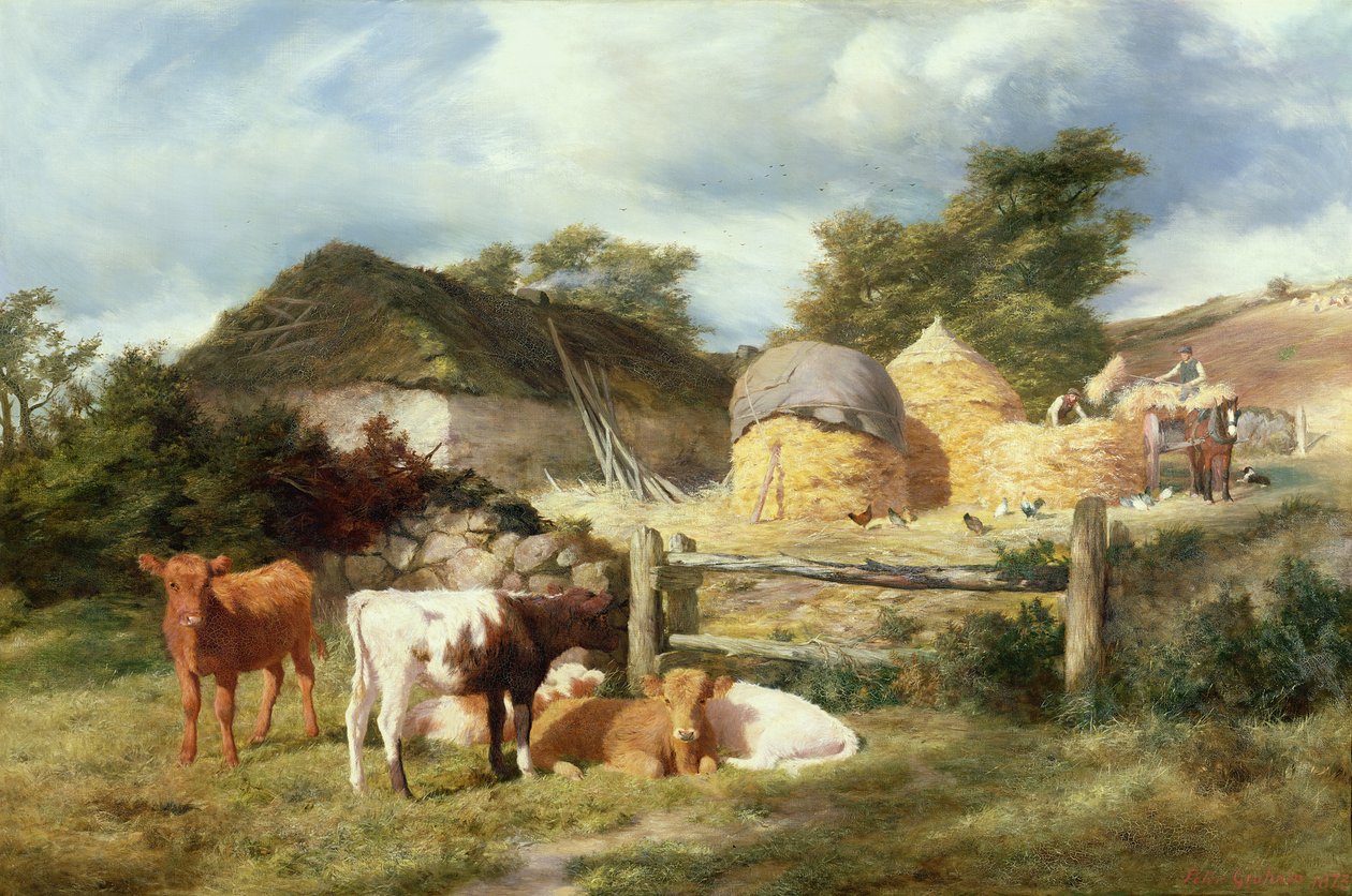 Una granja en las Tierras Altas, 1873 de Peter Graham