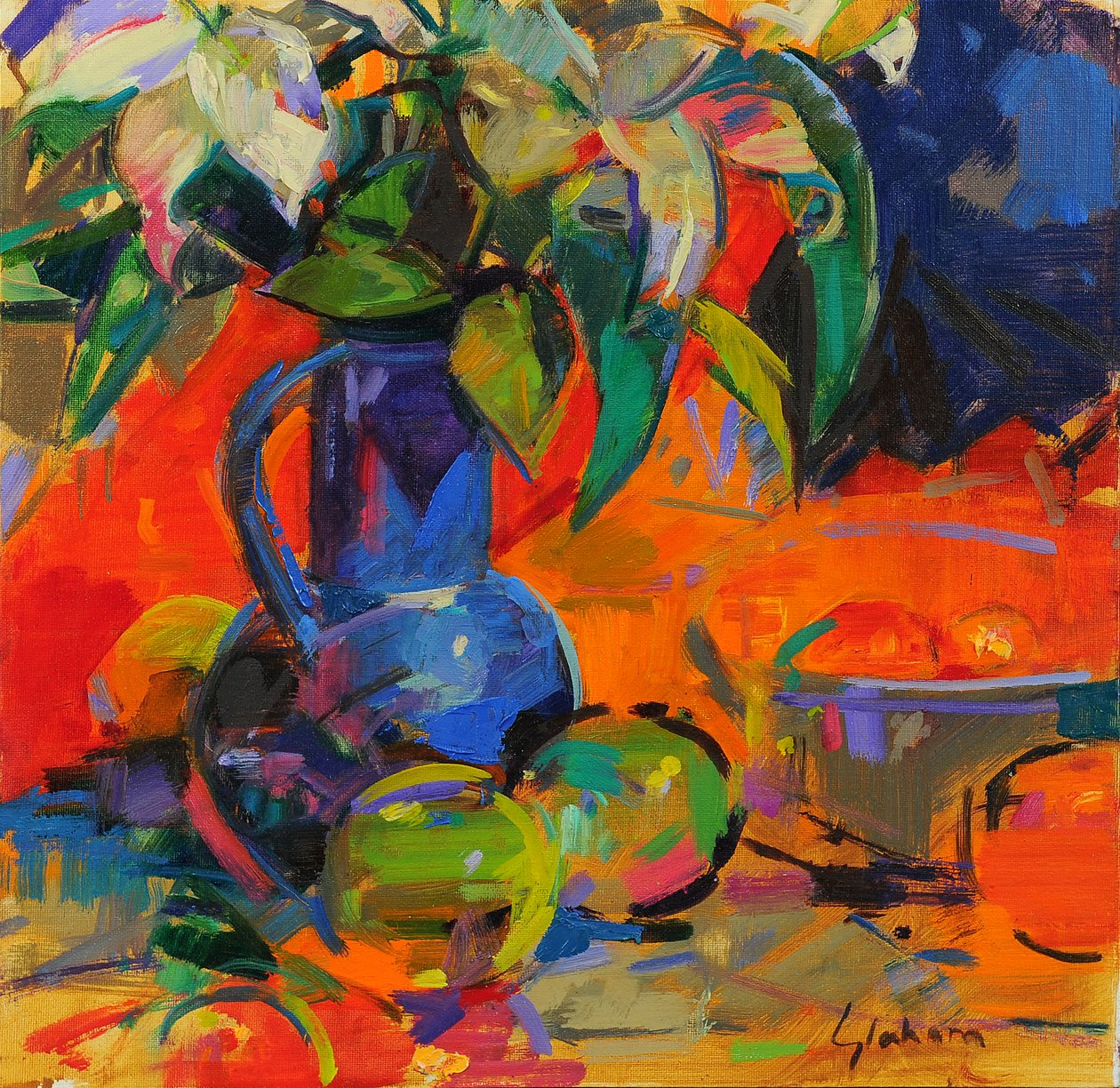 Lirios, 2021 (óleo sobre lienzo) de Peter Graham