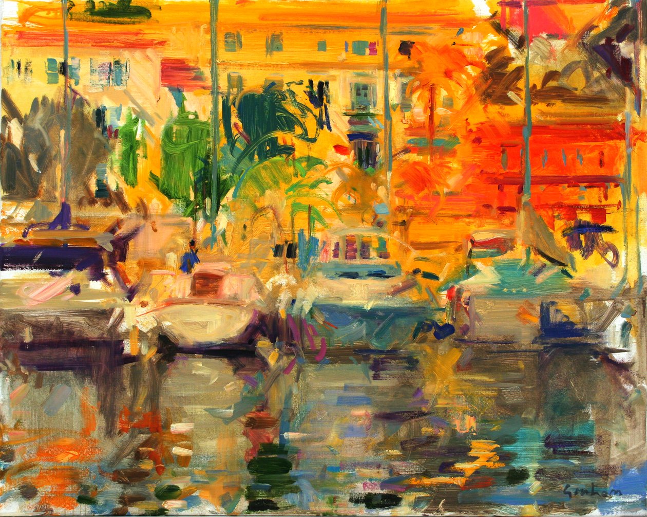 Verano en Menton, Costa Azul (óleo sobre lienzo) de Peter Graham