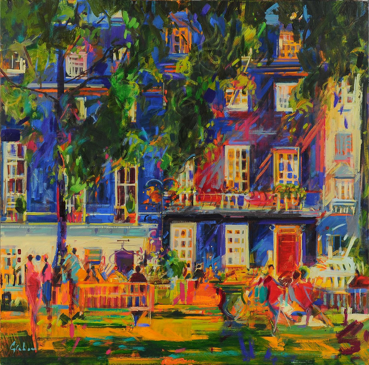 El ruiseñor cantaba, Berkeley Square, 2023 (óleo sobre lienzo) de Peter Graham