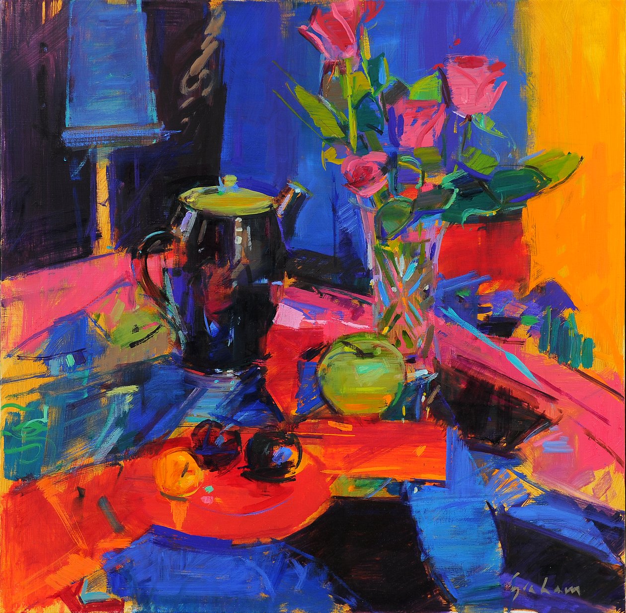 La habitación del pintor, 2021 (óleo sobre lienzo) de Peter Graham