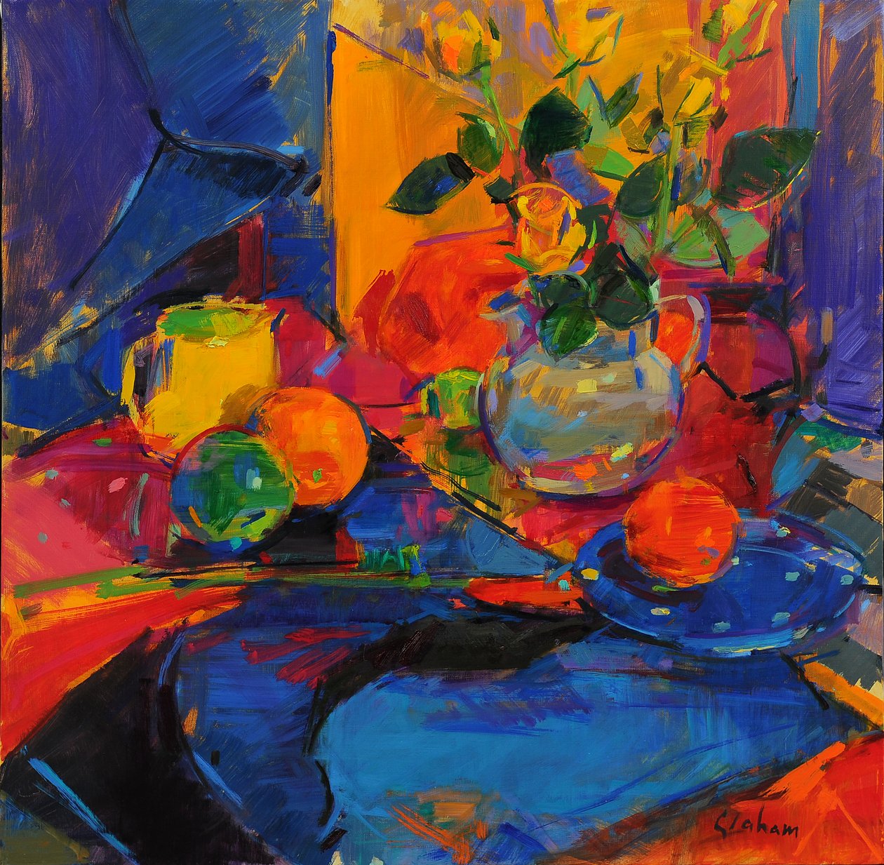 West End Roses, 2021 (óleo sobre lienzo) de Peter Graham