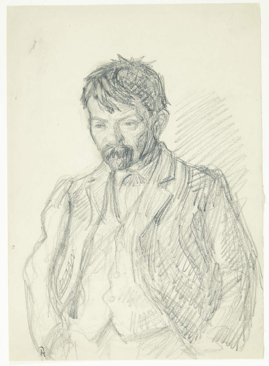 Retrato del pintor Jens Birkholm. Medio cuerpo de Peter Hansen