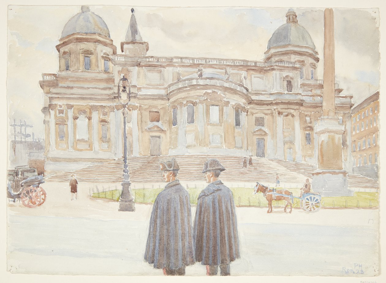 Dos carabineros fuera de Santa Maria Maggiore de Peter Hansen