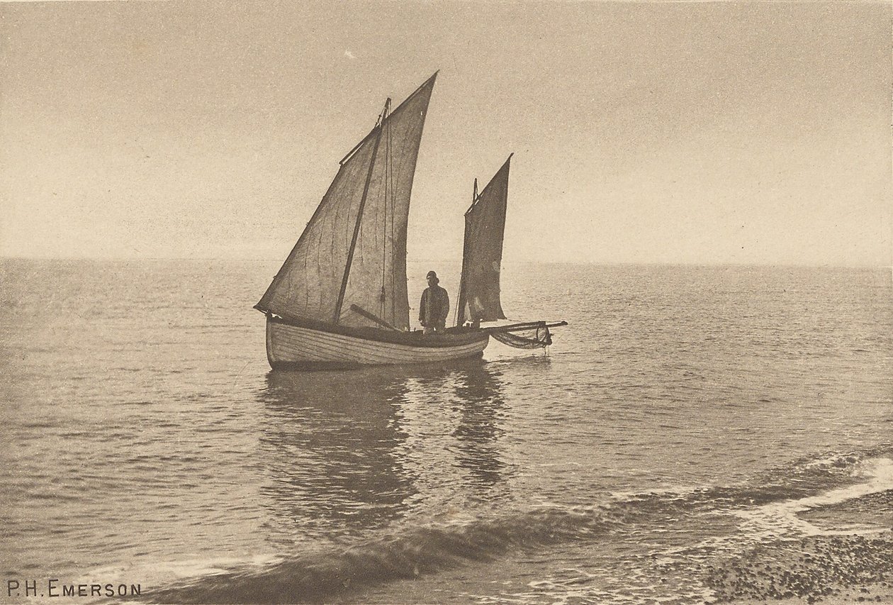 Una mañana brumosa en el mar del Norte de Peter Henry Emerson