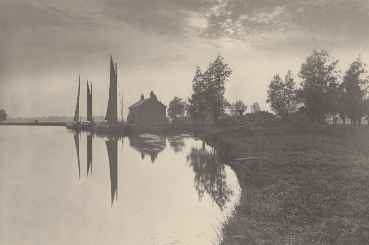 Cantley: Barcos esperando la marea de Peter Henry Emerson