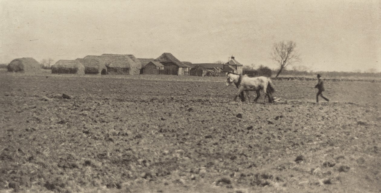 Granja en el pantano en primavera temprana, 1890-1891, impreso en 1893 de Peter Henry Emerson