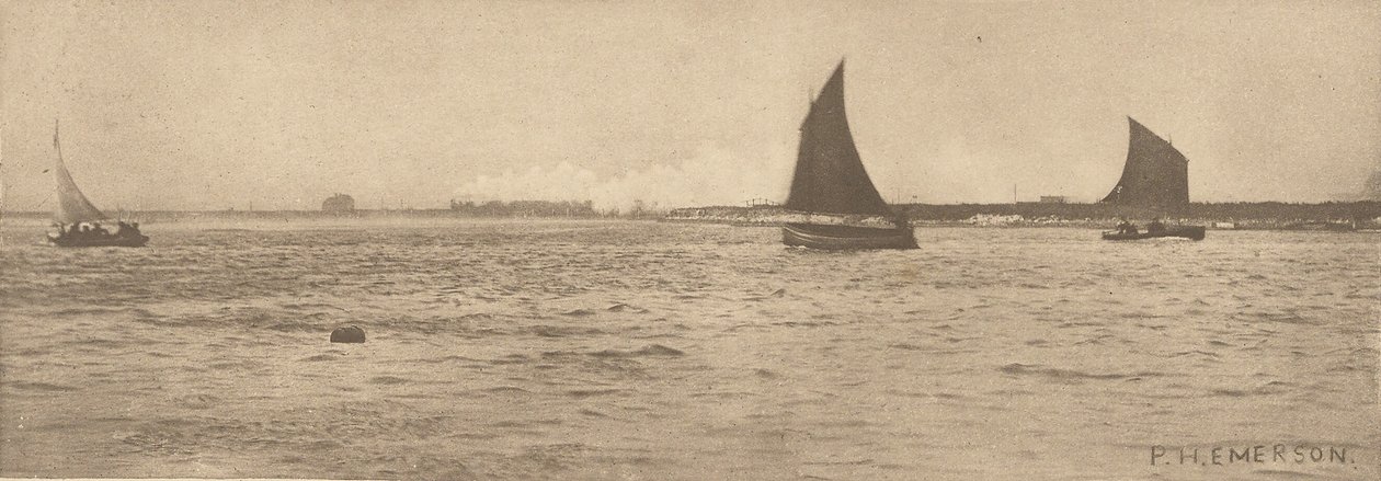 En Breydon Water - Se acerca la niebla marina de Peter Henry Emerson