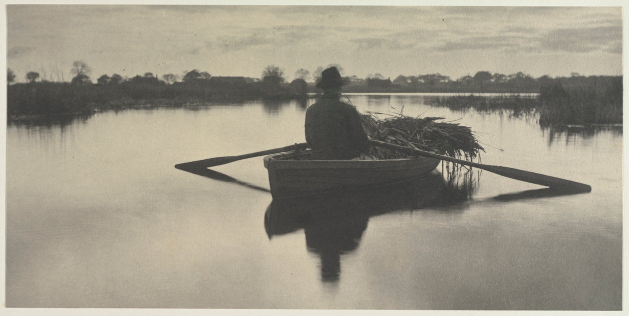 Remando a casa el Schoof-Stuff de Vida y Paisaje en los Norfolk Broads, 1886, placa XXI, 1886 de Peter Henry Emerson