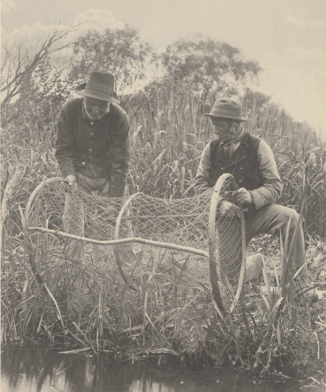 Montaje de la red de proa,1886 (foto) de Peter Henry Emerson