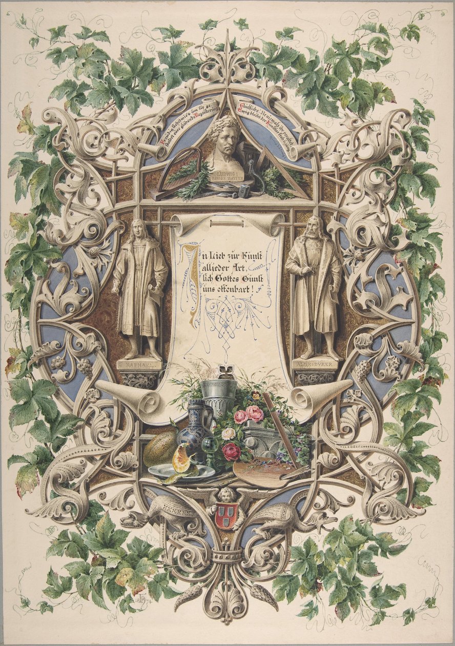 Homenaje de Artistas Bávaros al Rey Ludwig I, 1874 de Peter Herwegen