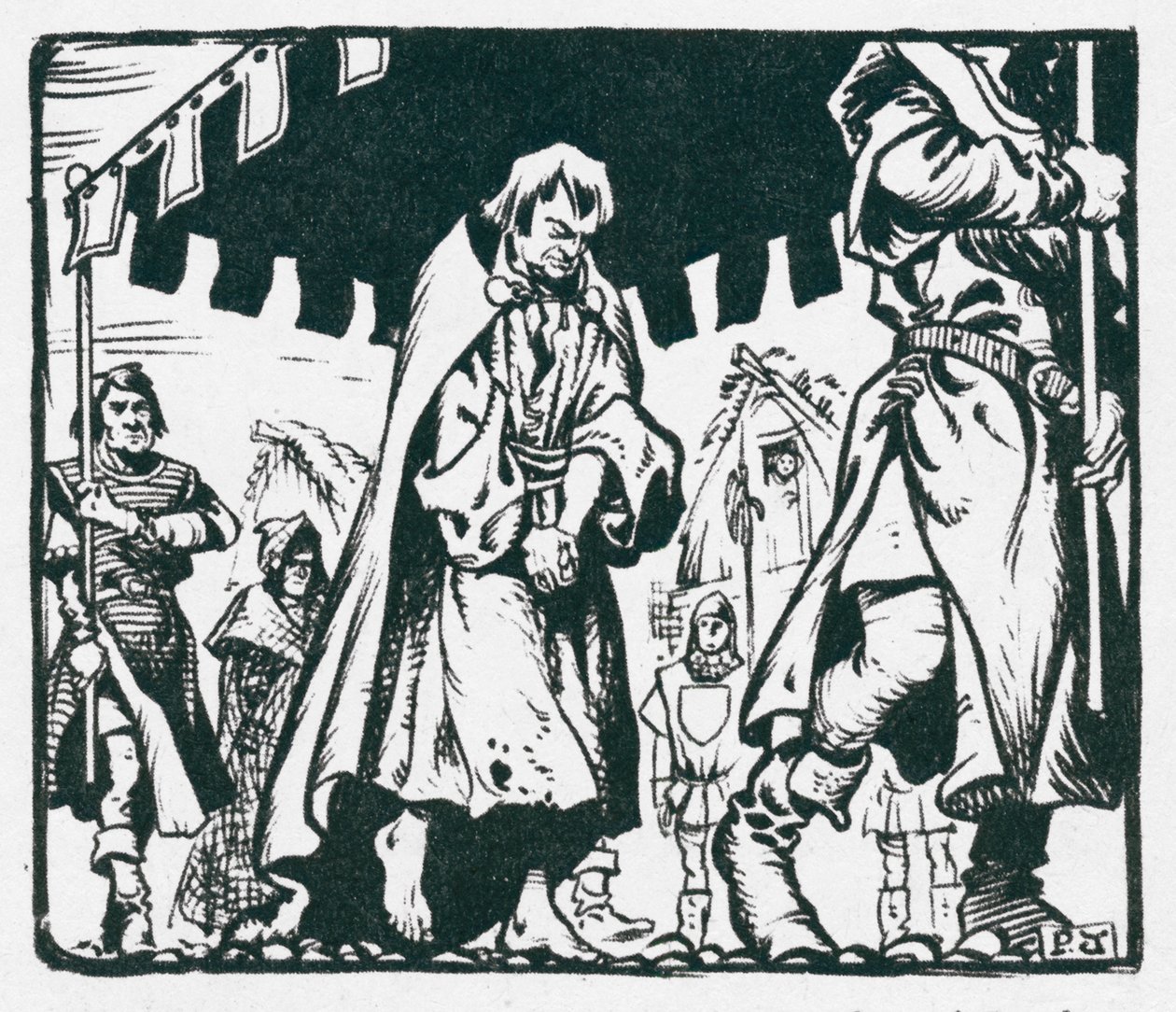 El rey Enrique II haciendo penitencia por el asesinato de Tomás Becket (litografía) de Peter Jackson