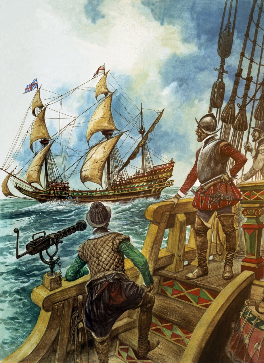 Sir Francis Drake (1540-96) (gouache sobre papel) de Peter Jackson
