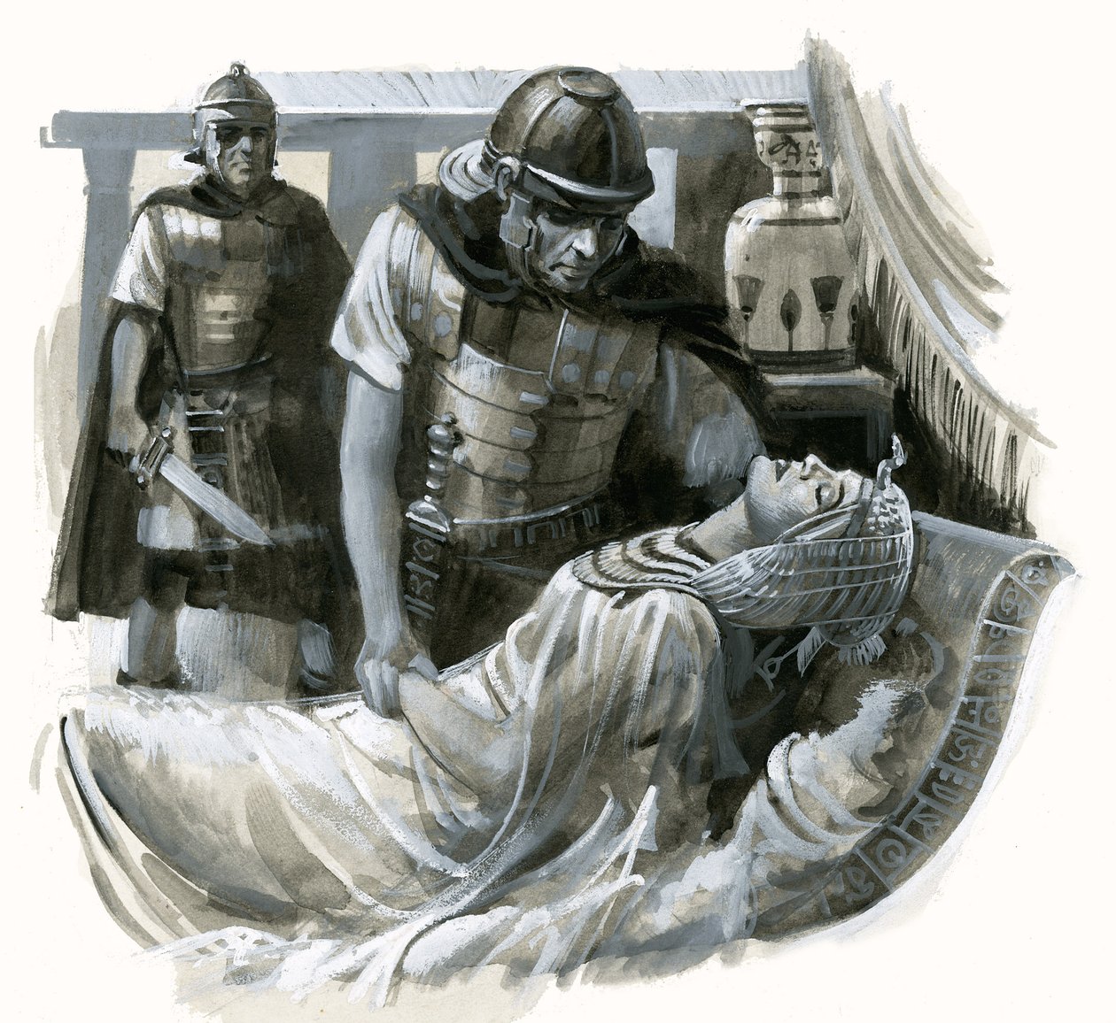 La muerte de Cleopatra (gouache sobre papel) de Peter Jackson