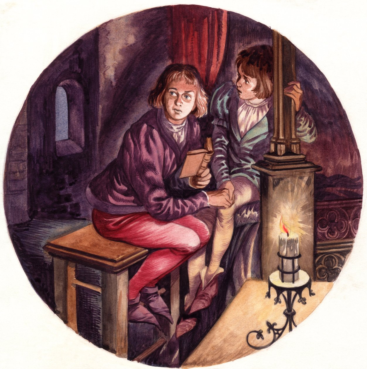 Los Príncipes de la Torre (gouache sobre papel) de Peter Jackson