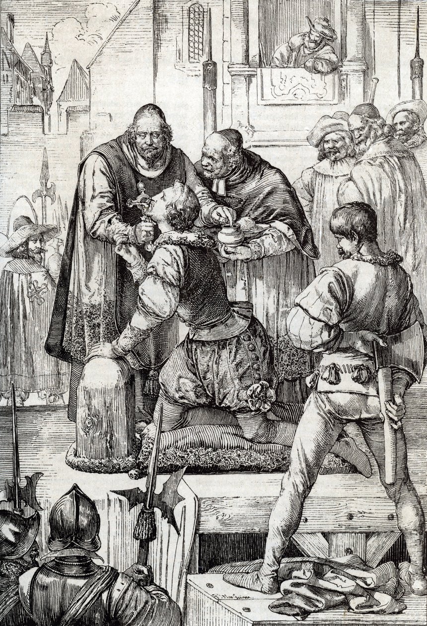 Guerra de los Noventa Años (o revuelta de los Países Bajos) (1568-1648): la decolación de Lamoral, conde de Egmont, príncipe de Gavre (1522-1568), político neerlandés - Fue condenado en el marco del Consejo de los Problemas (o Consejo de la Sangre) estable de Peter Johann Nepomuck Geiger