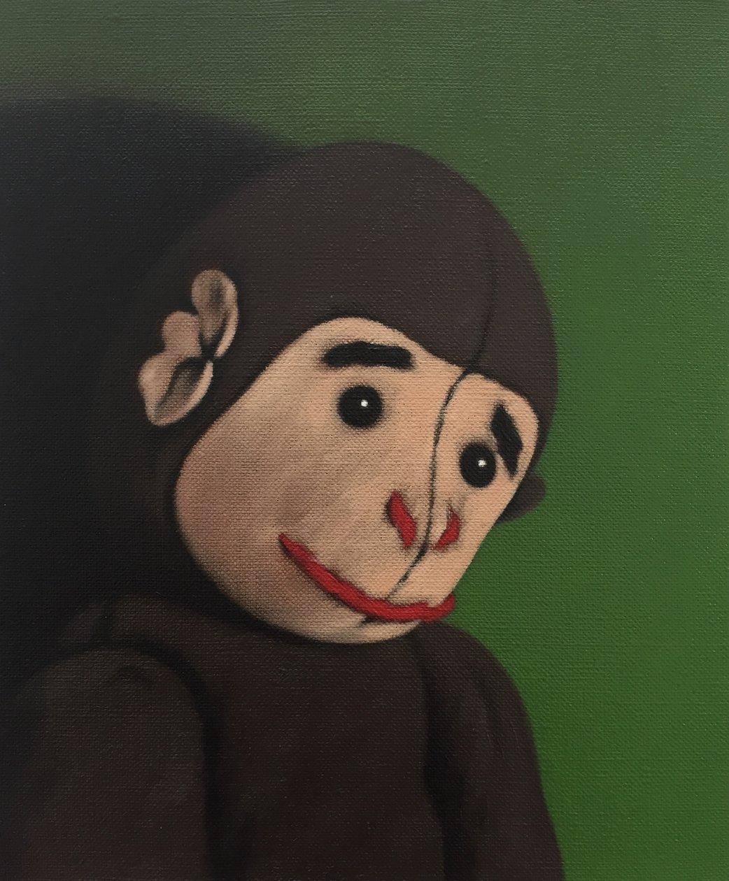 Retrato de mono sobre verde de Peter Jones
