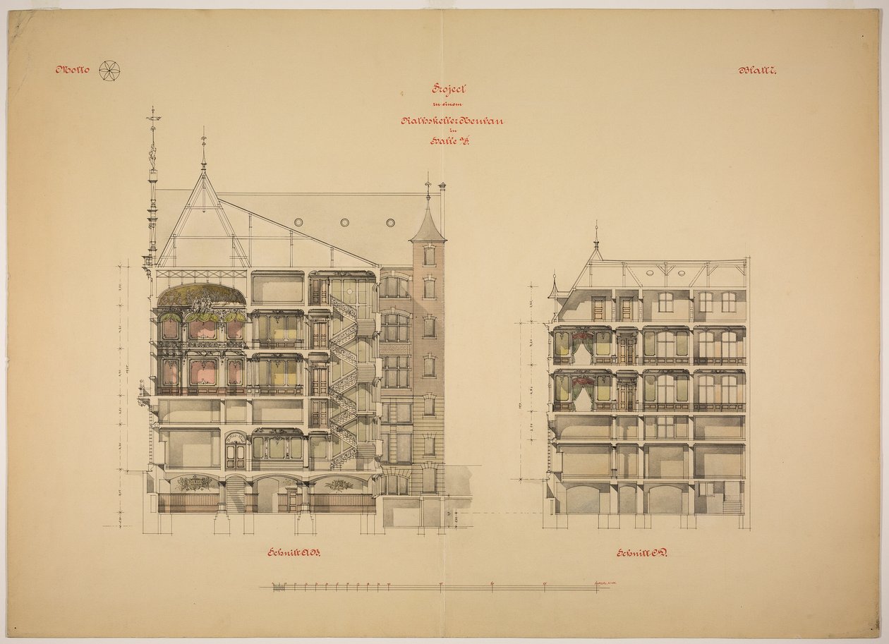 Rathskeller Neubau, Halle (Saale), Sajonia-Anhalt, Alemania, Dos Secciones de Peter Joseph Weber