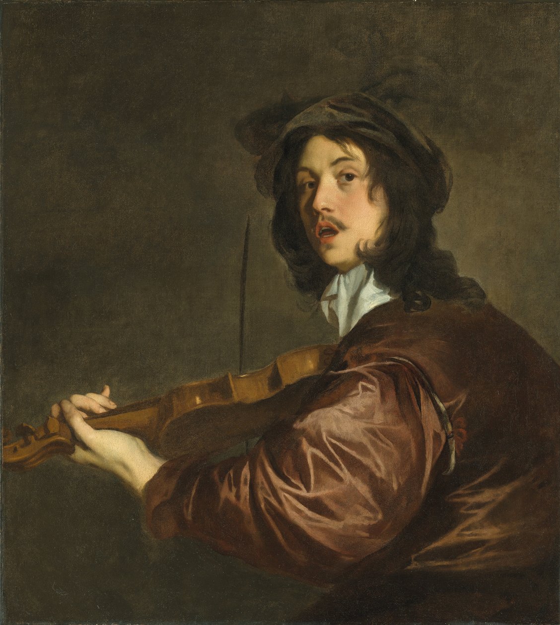 Un hombre tocando el violín, posiblemente un retrato del artista de Peter Lely