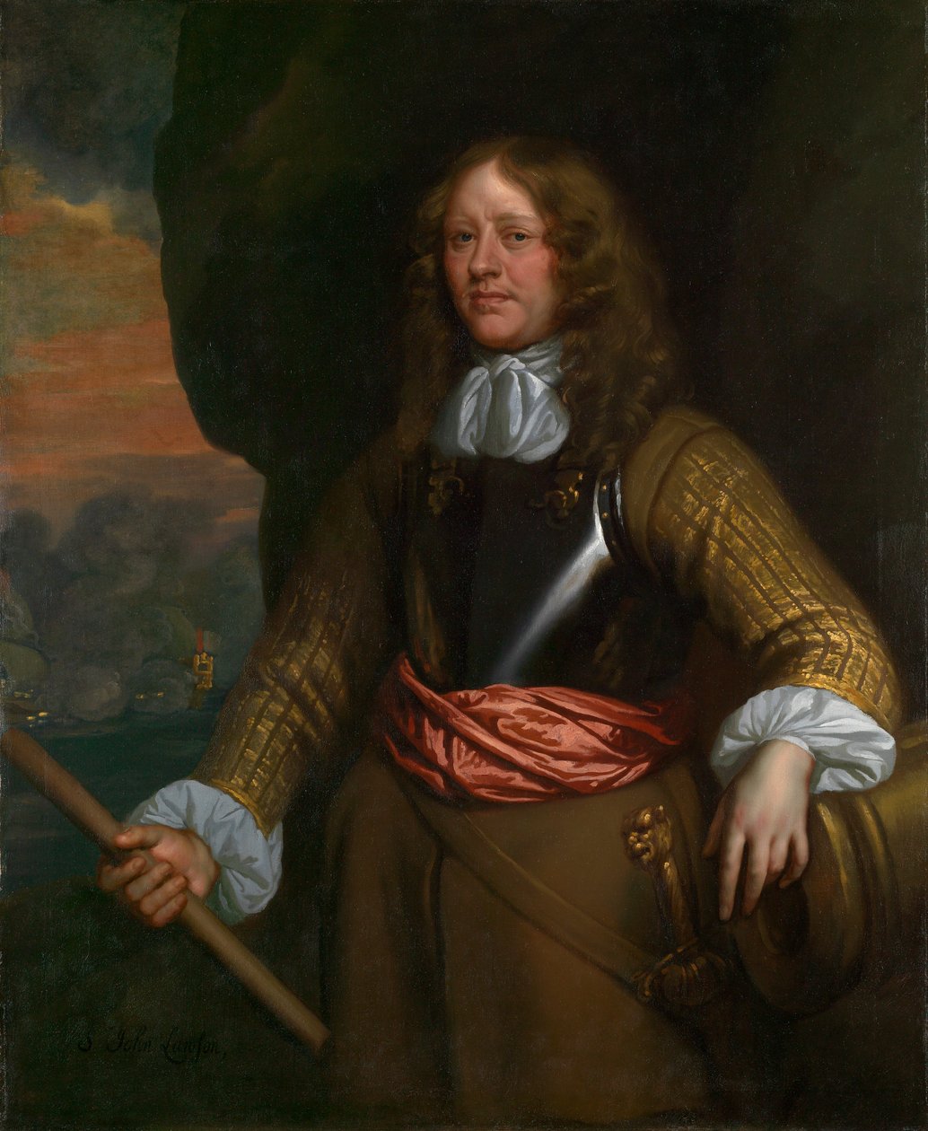 Abanderados de Lowestoft: Almirante Sir John Lawson (m.1665) de Peter Lely