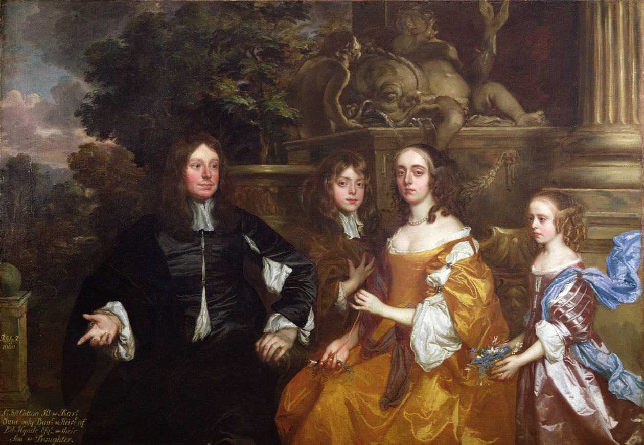Sir John Cotton y su familia de Peter Lely