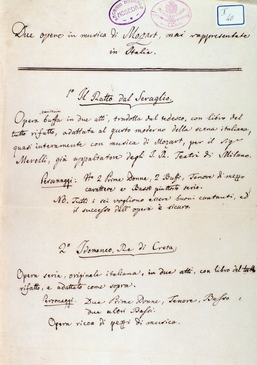 Prefacio al libreto de la adaptación de Lichtenthal de 