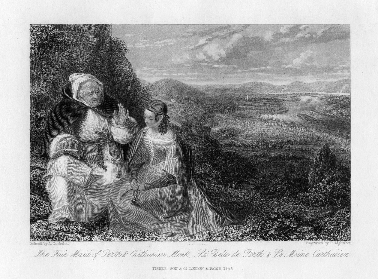 La bella doncella de Perth y el monje cartujo, 1845 de Peter Lightfoot