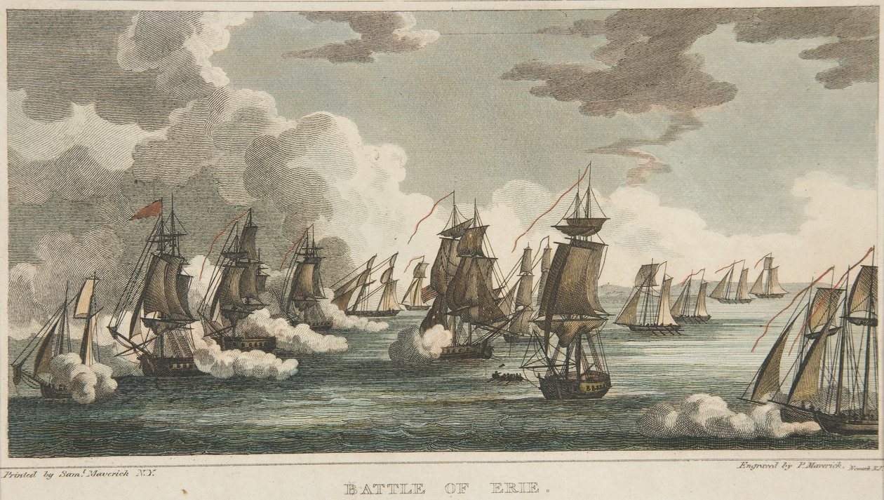 Batalla de Erie, pub. 1816 de Peter Maverick