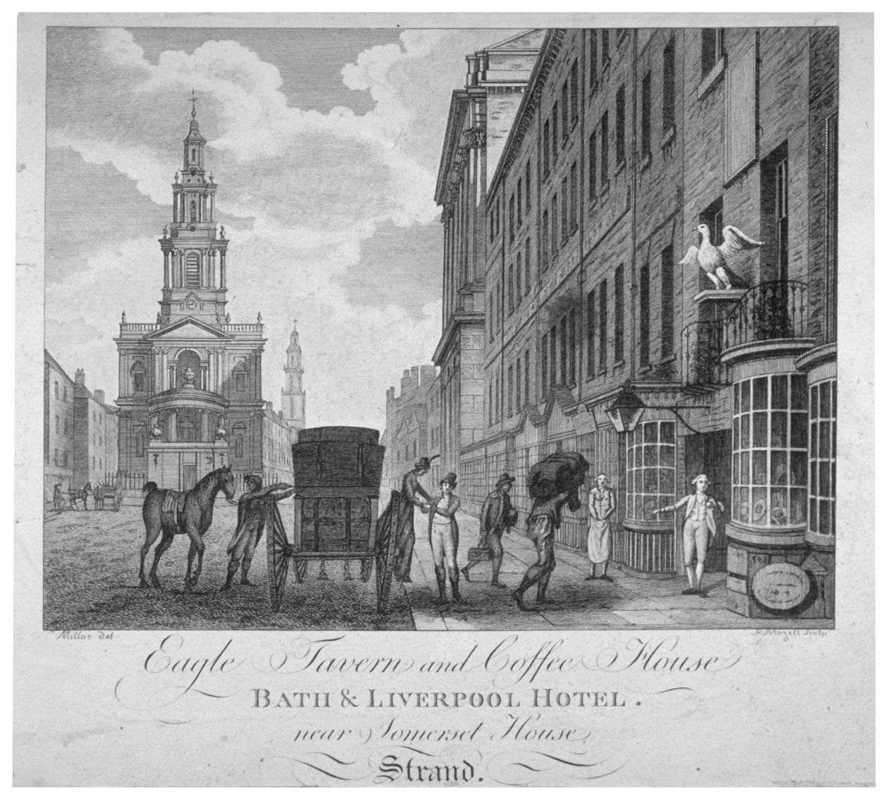 Fuera de la Taberna Eagle y Coffee House, Bath & Liverpool Hotel, Londres de Peter Mazell