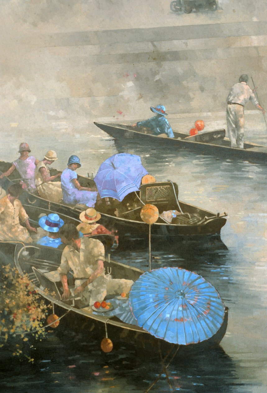 Barcas en el Wey en Brooklands de Peter Miller