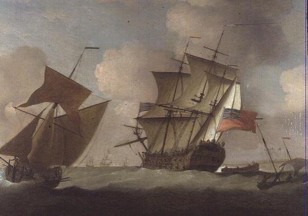 Un Tercera Clase uniéndose a su Escuadrón frente al Castillo de Elizabeth, Jersey de Peter Monamy