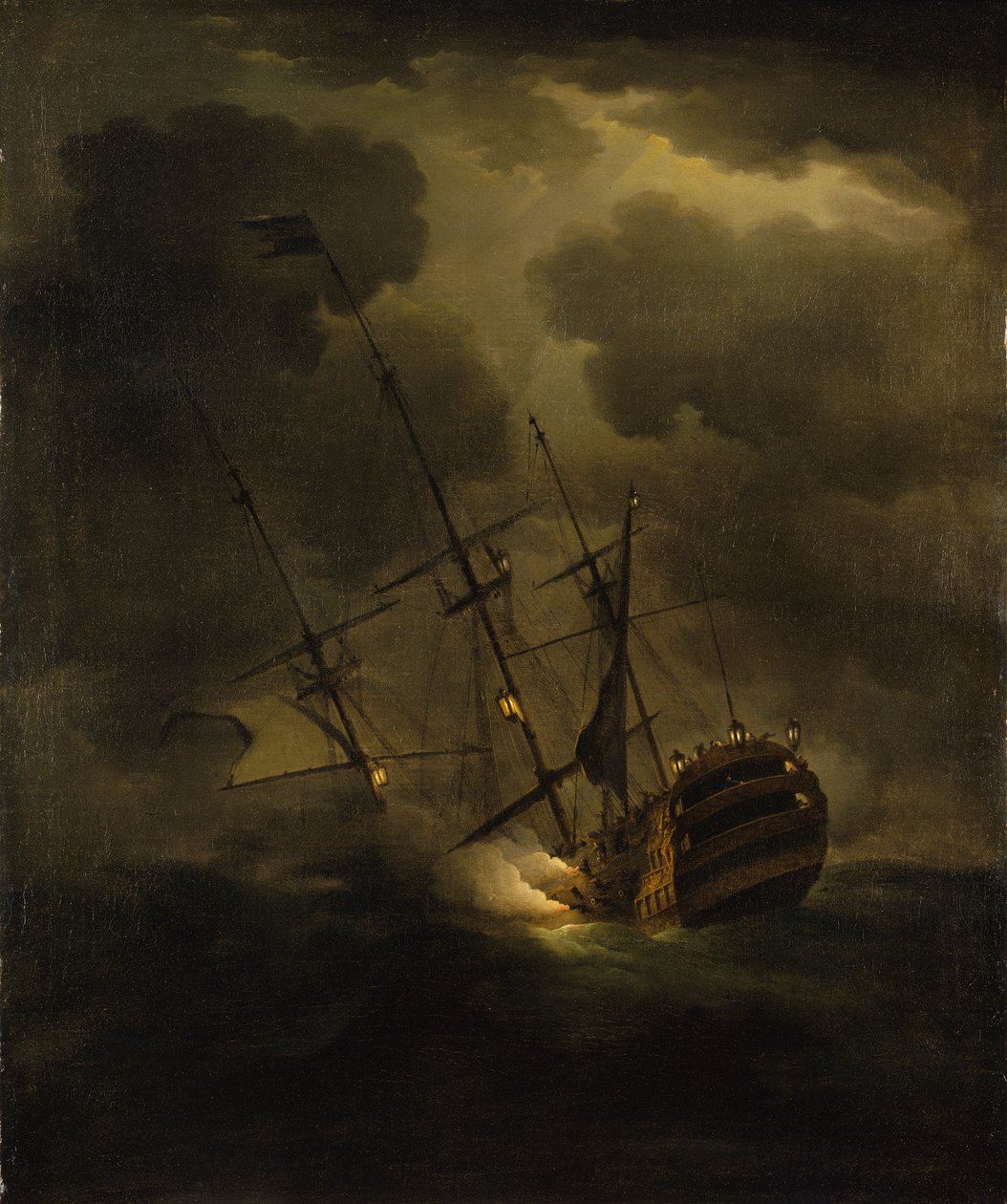 Pérdida del HMS "Victory", 4 de octubre de 1744 de Peter Monamy