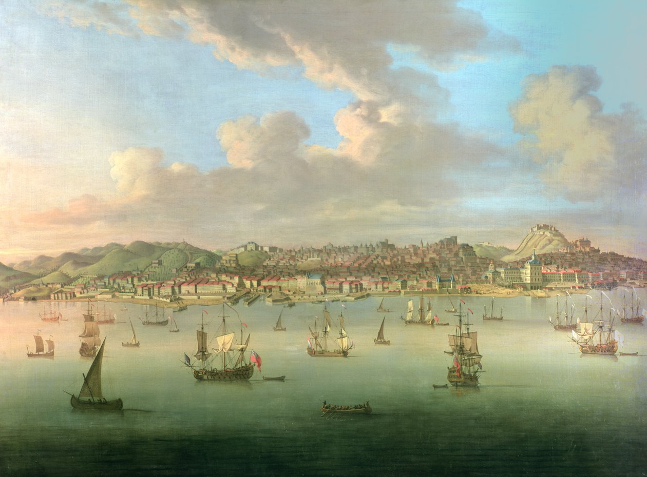 La Flota Británica entrando en el Puerto de Lisboa de Peter Monamy