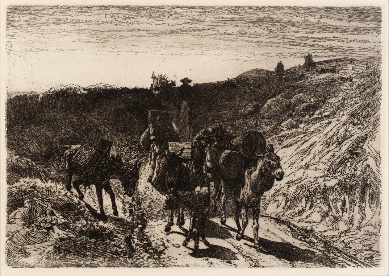 Un tren de burros, Nuevo México de Peter Moran