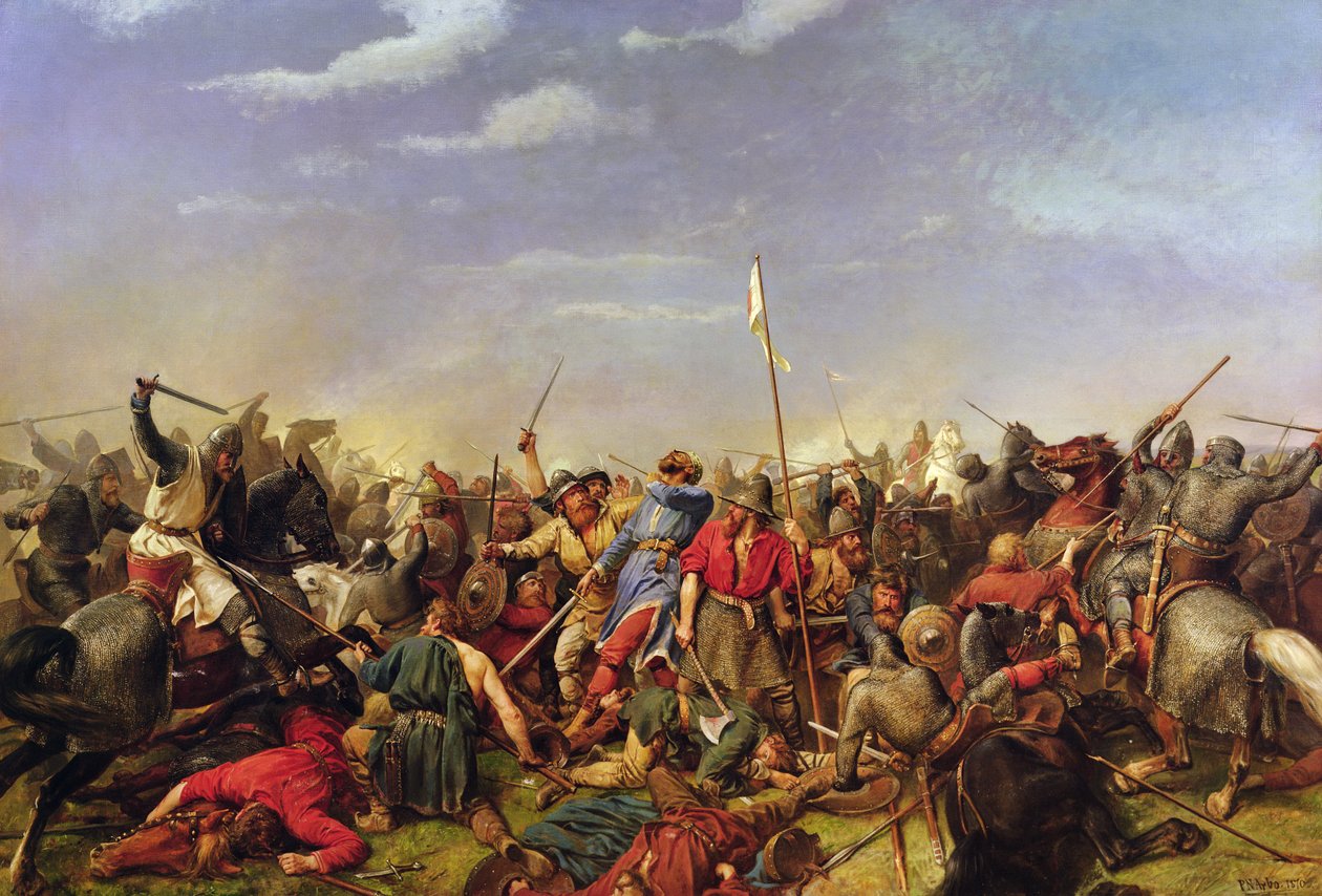 Batalla del puente Stamford de Peter Nicolai Arbo