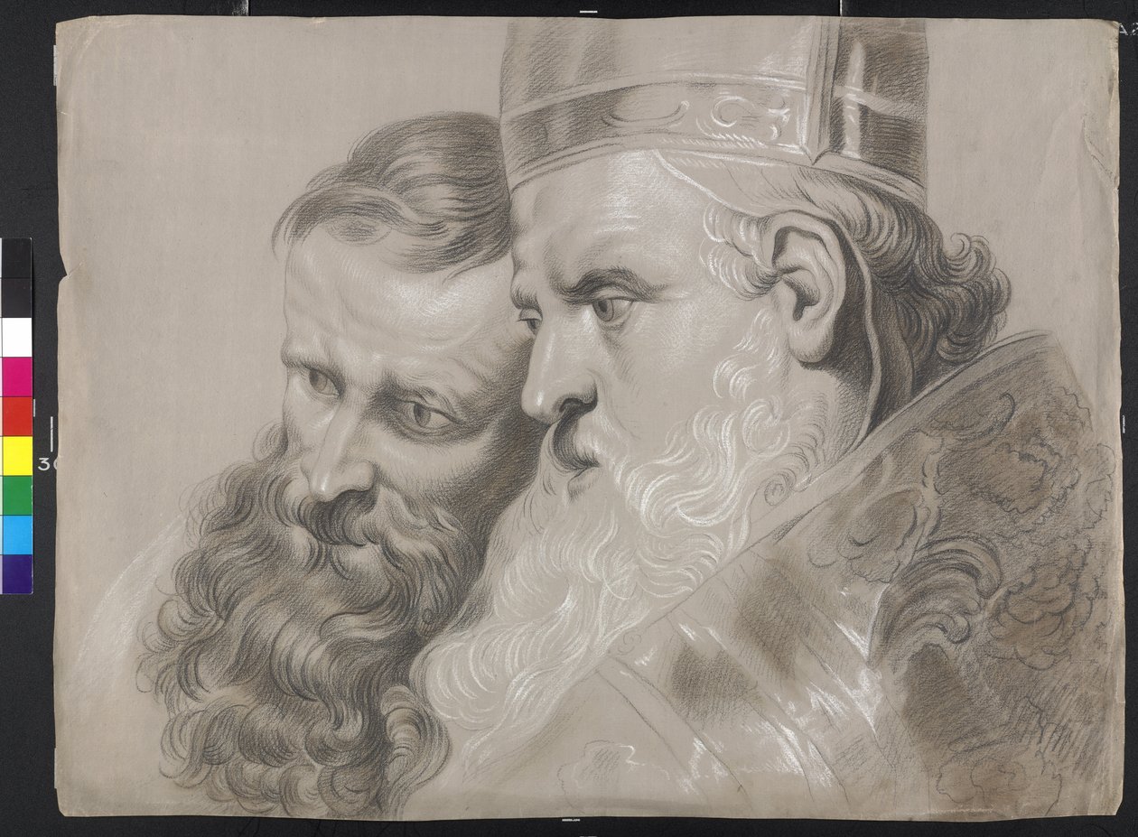 "San Ambrosio y el emperador Teodosio" de Peter Paul Rubens de Peter Paul (after) Rubens
