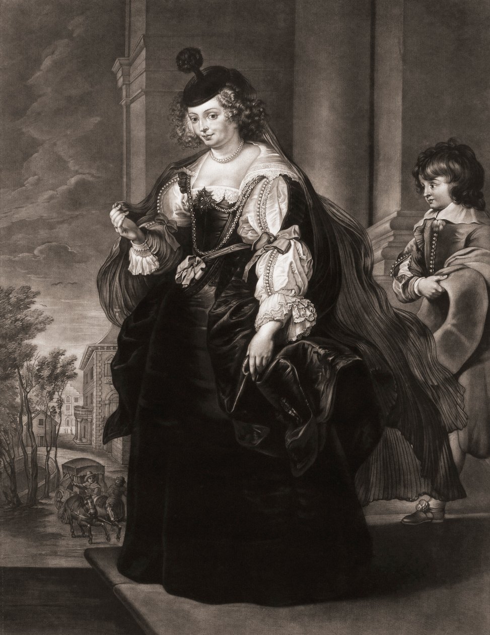 Helena Fourment o Helene Fourment (Retrato) de Peter Paul (after) Rubens