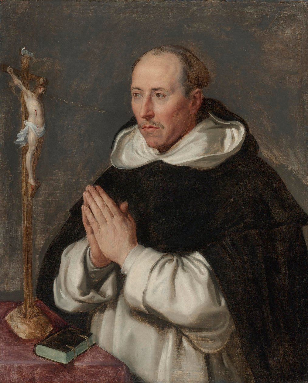 Un monje rezando, presuntamente San Tomás de Aquino de Peter Paul (school of) Rubens