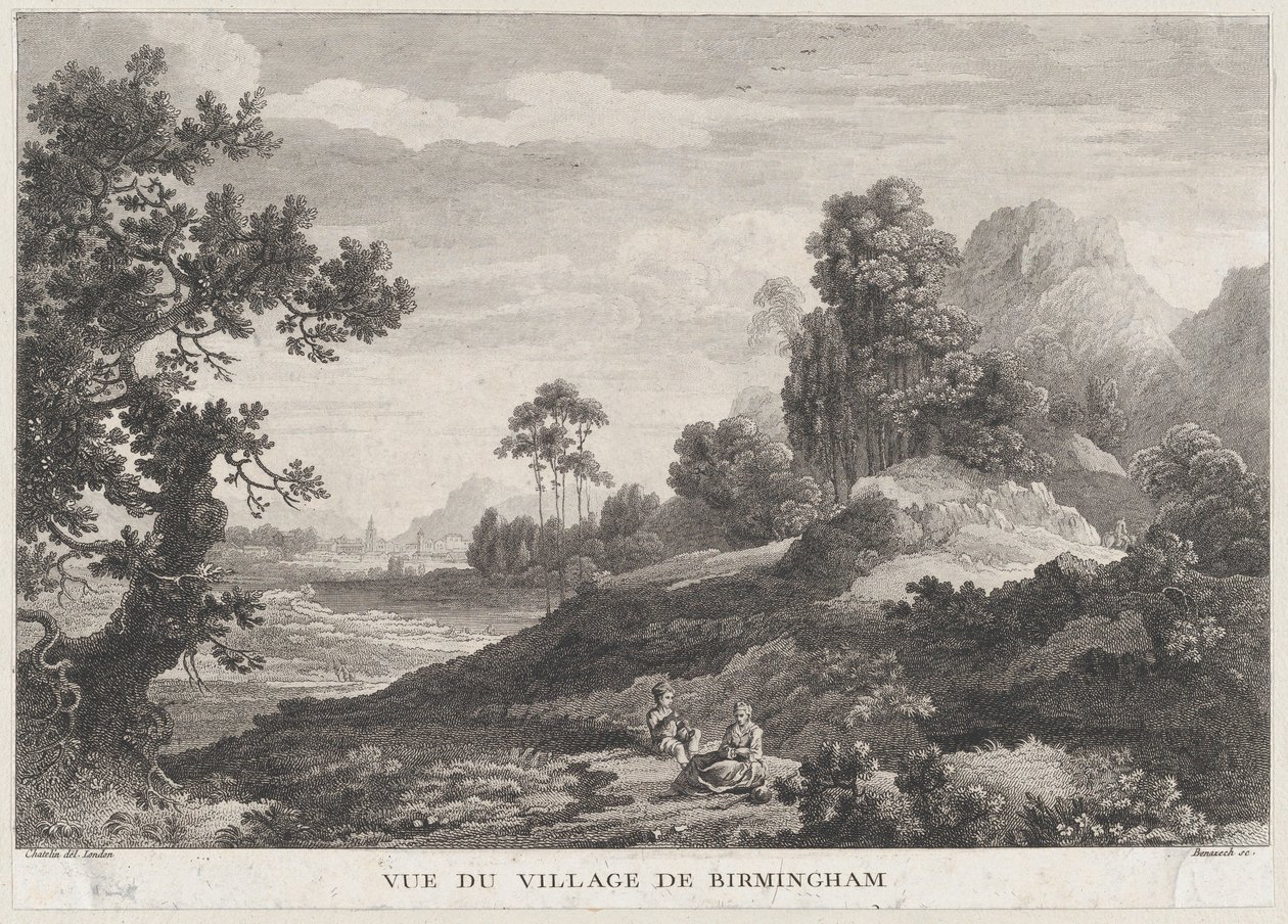 Vista del pueblo de Birmingham, ca. 1755 de Peter Paul Benazech