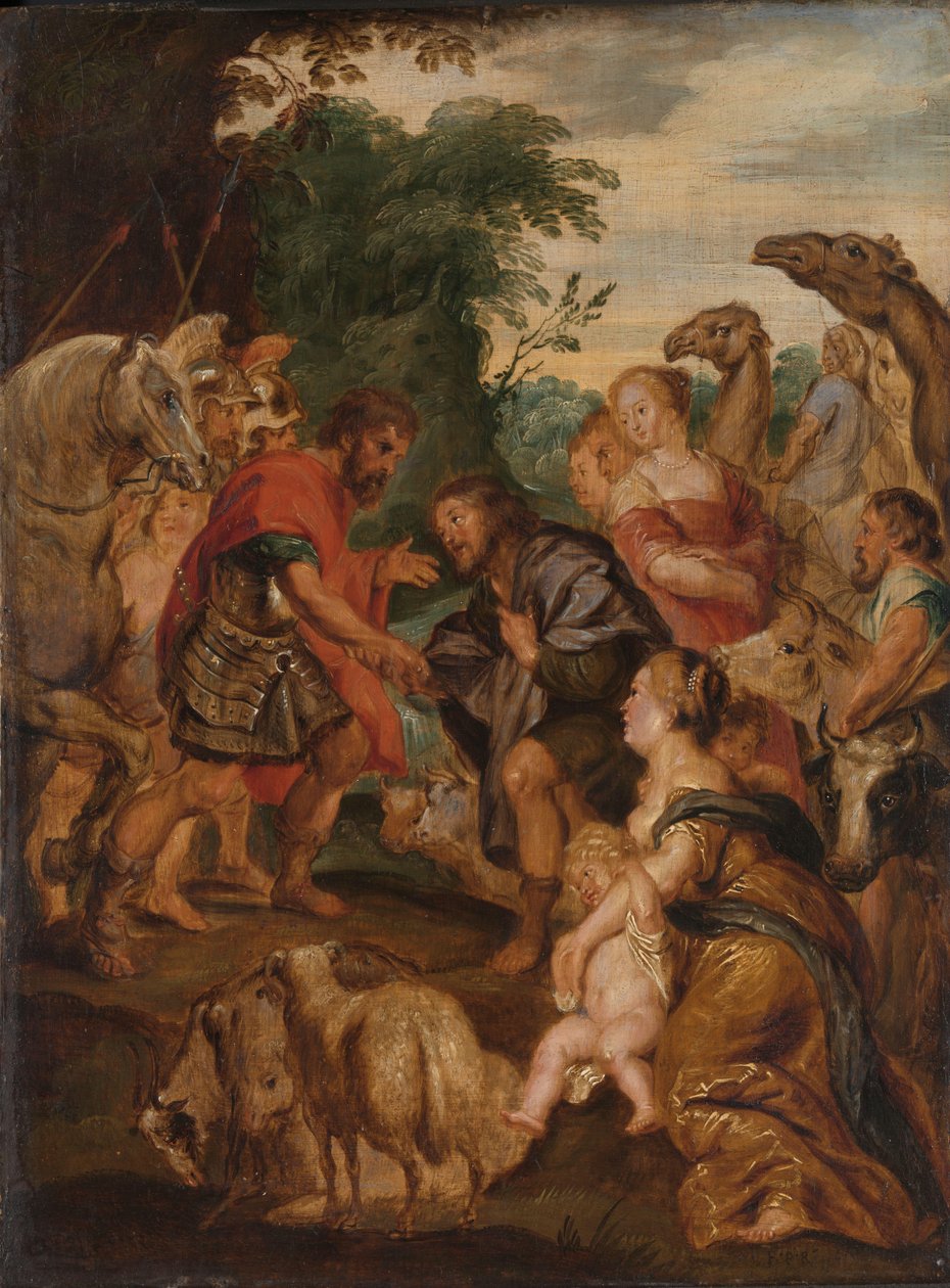 La reconciliación entre Jacob y Esaú de Peter Paul Rubens (after)