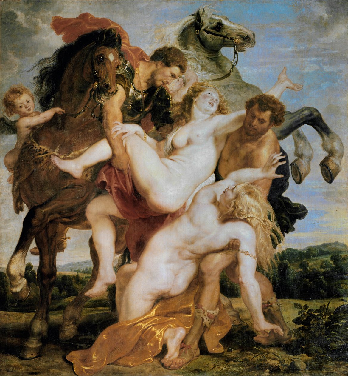 Rapto de las hijas de Leukippos por Cástor y Pólux (óleo sobre lienzo) de Peter Paul Rubens