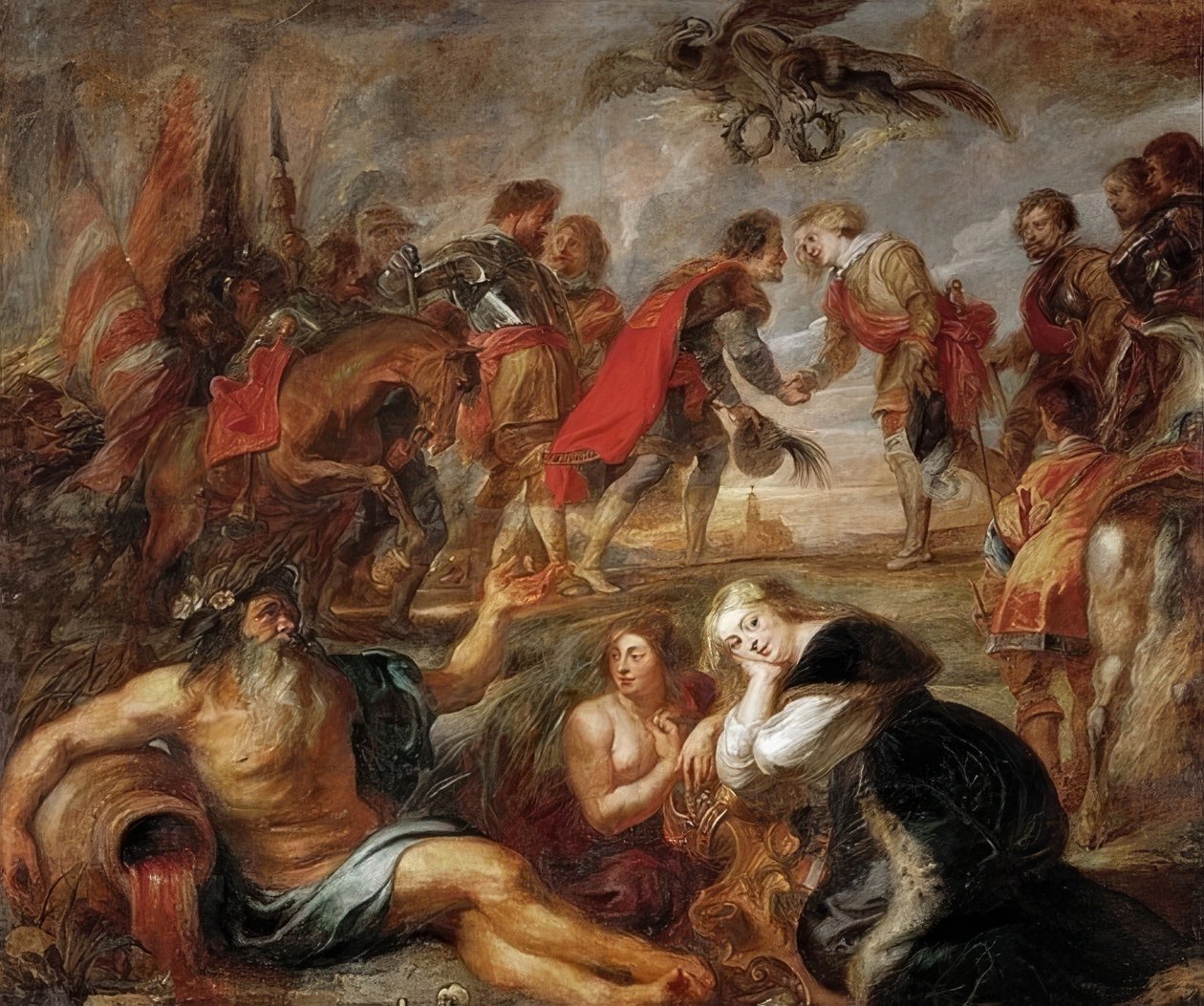 Encuentro del rey Fernando de Hungría con el infante cardenal Fernando antes de la batalla de Nördlingen de Peter Paul Rubens