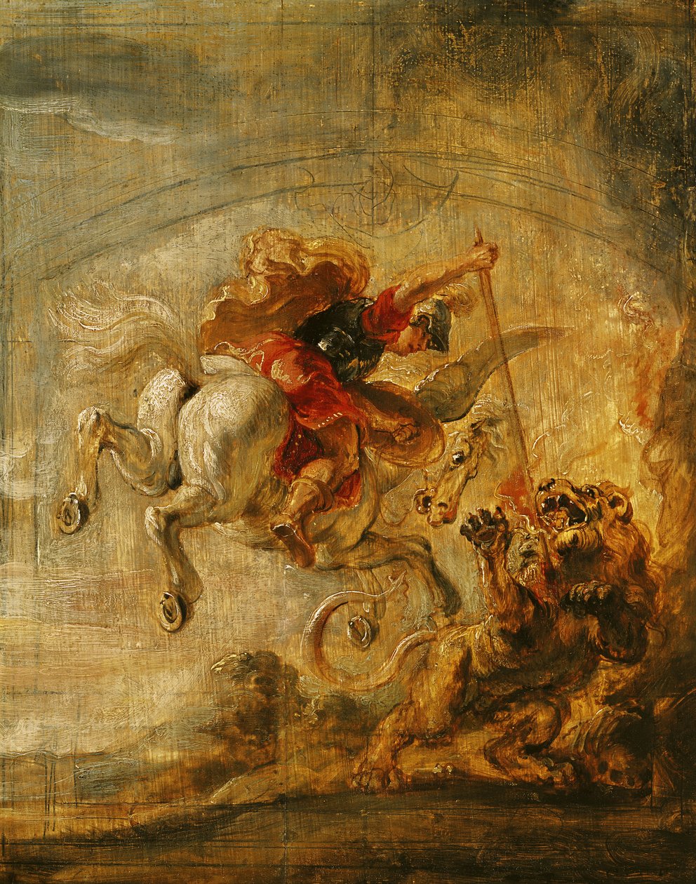 Belerofonte montando a Pegaso luchando contra la Quimera, 1635 de Peter Paul Rubens