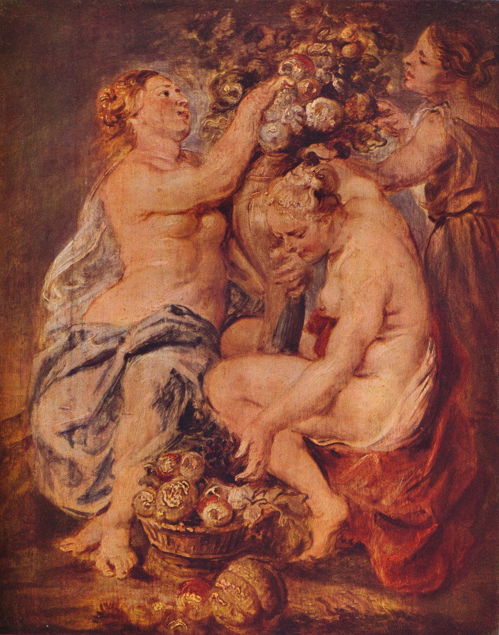 Ceres y dos ninfas con una cornucopia, c1617 de Peter Paul Rubens