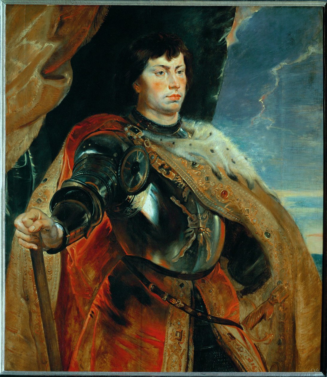 Carlos el Temerario de Borgoña, c.1618 (pintura sobre madera de roble) de Peter Paul Rubens